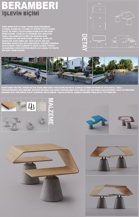 BERAMBER urban furniture design on Behance Architecture Furniture Design, Furniture Design Board, Urban Furniture Design Concept, Product Design Furniture, Poster Furniture Design, Product Design Panel, Product Design Presentation Board, Product Design Board, Urban Design Furniture