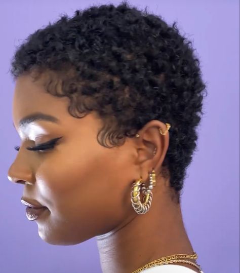 Pixie Haircut Natural Hair Black Women, Black Female Natural Short Haircuts, Women's Natural Hairstyles, Black Natural Short Haircut, Short S Curl Hairstyles For Black Women, Low Hair Cut For Women, Natural Short Hair Cuts For Black Women With Round Face, Short Flatironed Natural Hair, Big Chop Wavy Hair