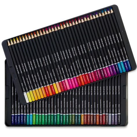 KINGART™ Pro Level Colored Pencil Collection in Metal Tin  KINGART™ PRO colored pencils, perfect for professionals, aspiring enthusiasts, and beginners looking to tap their inner creative and have fun. An extensive collection of 72 vibrant colors Velvety soft cores blend and layer smoothly Durable leads sharpen to fine point and resist breaking Sturdy, reusable tin provides easy access and storage Lapis Faber Castell, Professional Art Supplies, Tin Case, Soft Core, Colored Pencil Set, Coloring Supplies, Stationary School, Mia 3, Professional Art