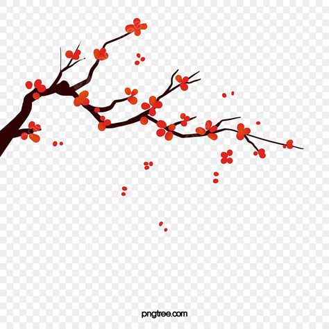 Chinese New Year Flower, Chinese New Year Traditions, China Traditional, Chinese Flowers, Winter Png, Twig Branch, New Years Traditions, Chinese New Year Decorations, Plum Flowers