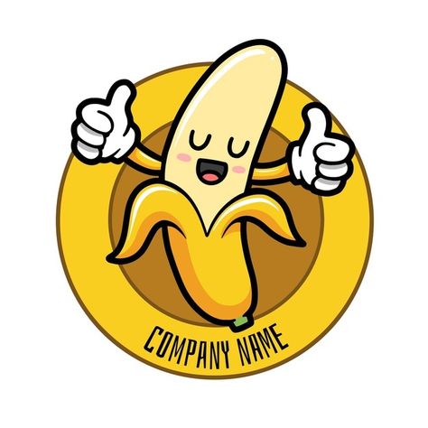 Logo Kuliner Design, Logo Design Yellow, Logo Kuliner, Logo Snack, Banana Character, Logo Produk, Banana Vector, Banana Logo, Choco Banana