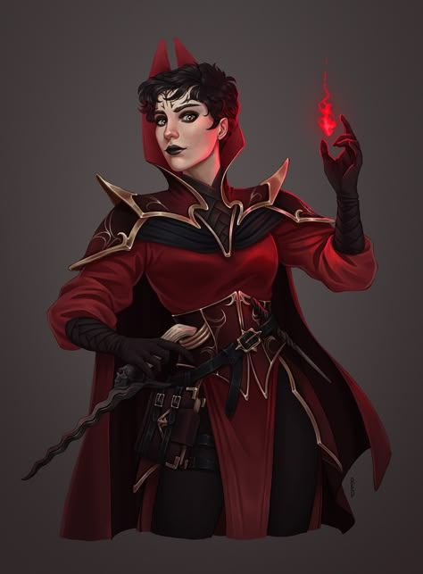 Dnd Evil Character Art, Rachel Denton, Red Wizard, Female Wizard, Dnd Wizard, Npc Art, Npc Ideas, Dnd Ideas, Dungeons And Dragons Characters