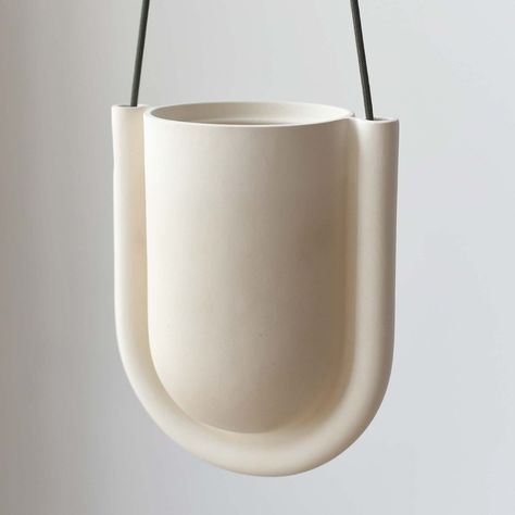 Misewell Portico Hanging Planter, White | West Elm Hanging Plant Indoor, Planters Indoor, Hanging Planters Indoor, Plant Indoor, Hanging Plants Indoor, Pottery Handbuilding, Tanah Liat, Keramik Design, Plants Indoor