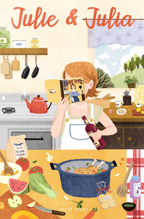 Kitchen Illustration Drawings, Kitchen Illustration Art, Baker Illustration, Julie Julia, Cooking Drawing, Cooking Illustration, Cook Illustration, Kitchen Illustration, Everyday Heroes