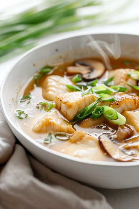 Miso Fish Soup, Miso Soup Japanese, Miso Based Soup, Authentic Miso Soup, Keto Miso Soup, Cod Soup Recipes, Recipes Using White Miso Paste, Keto Cod Recipes, White Miso Recipes