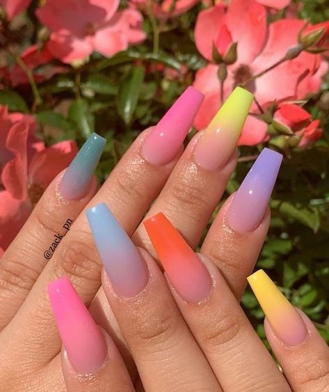 Acrylics Ideas, Ombre Acrylic, Summer Acrylic, Nail Board, Ombré Nails, Nails Yellow, Nagellack Trends, Nail Time, Eye Nails