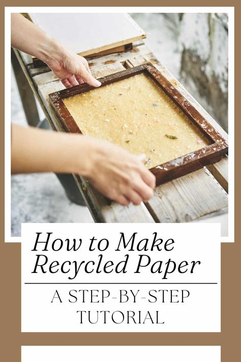 Recycling paper is a great way to reduce waste and create something beautiful at the same time. In this video tutorial, we'll show you how to make recycled paper from start to finish, including how to create your own DIY mold and deckle. Let's dive in and learn this sustainable and rewarding craft. Step 1: Collect and Prep Your Paper The first step in making recycled paper is to collect your paper. You can use any type of paper, including newspaper, printer paper, or construction paper... Diy Paper Making Homemade, Recycled Paper Notebook Diy, Paper Making Screen, How To Make Paper From Recycled Paper, Make Own Paper, Mould And Deckle Diy, Homemade Paper Journal, Diy Making Paper, How To Make Recycled Paper