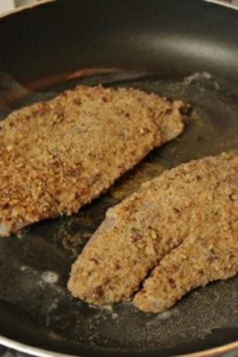 PECAN CRUSTED FISH (sallye) Pecan Crusted Flounder, Pecan Crusted Snapper, Pecan Crusted Fish, Pecan Crusted Tilapia, Crusted Fish, Grilled Sweet Potatoes, Recipes Seafood, Spinach Salad, Small Bowl