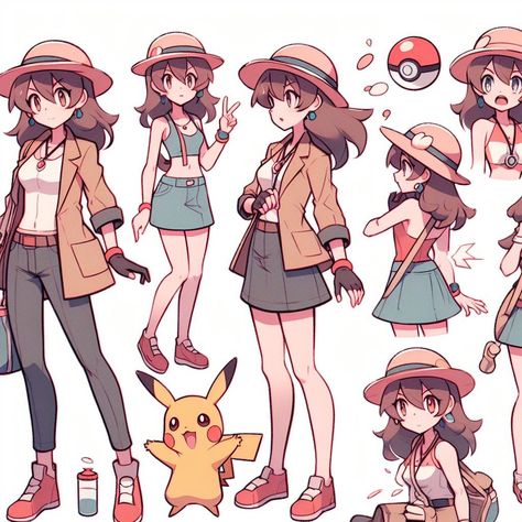 Galar Pokemon Trainer, Pokemon Clothes Inspired Outfits, Pokemon Trainer Drawing Reference, Pokemon Oc Outfits, Pokemon Trainer Sona, Pokemon Ranger Oc, Pokemon Trainer Outfit Designs, Pokémon Trainer Pose, Pokémon Trainer Outfit