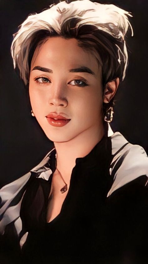 Jimin Reference, Jimin Portrait, Jimin Anime, Fanart Jimin, Jimin Art, Jimin Smile, Bts Anime, Bts Polaroid, Bts Cute