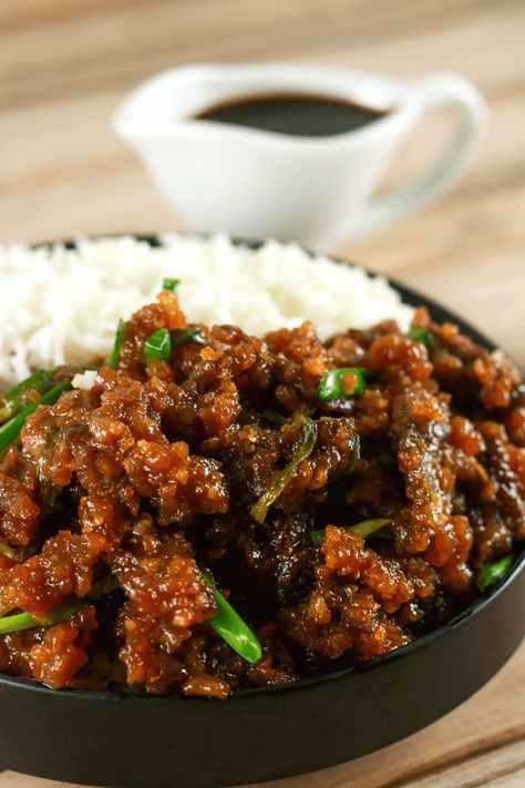 Easy Crispy Mongolian Beef - This Mongolian Beef recipe is super easy to make and uses simple, readily available ingredients! Whip this up in under 20 minutes and have the perfect mid-week dinner meal! | ScrambledChefs.com Crispy Mongolian Beef, Mongolian Beef Recipe, Mongolian Beef Recipes, Mapo Tofu, Chinese Recipe, Takeout Food, Asian Inspired Dishes, Alphabet Code, Mongolian Beef