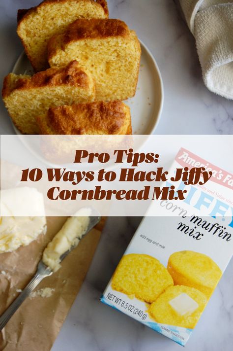 Jiffy cornbread baking hacks abound. But here are 10 very best sweet and savory ways to make this boxed cornbread mix better, from top Southern chef Kelly Fields. Think: cheddar, honey, jalepeño, corn kernels, and so much more. Your Thanksgiving cornbread recipe never had it so good. The essential side dish for Thanksgiving dinner. Cornbread Box Hack, Box Cornbread Hacks, Box Cornbread Better, Boxed Cornbread Recipes, Boxed Cornbread Hacks, How To Make Jiffy Cornbread Better, Cornbread Hacks, Cornbread Muffins Jiffy, Thanksgiving Cornbread