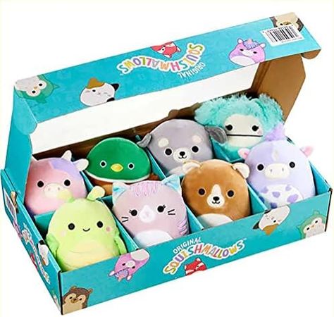 SQUISHMALLOW 5" Plush Mystery Box 5 Pack - Various Styles - Officially Licensed Kellytoy Plush - Collectible Soft & Squishy Mini Stuffed Animal Toy - Gift for Kids, Girls & Boys - 5 Inch, Animals - Amazon Canada Fantasy Wildlife, Προϊόντα Apple, Purple Horse, Cai Sălbatici, Pillow Pals, Cute Squishies, Purple Cow, Mini 8, Grey Dog