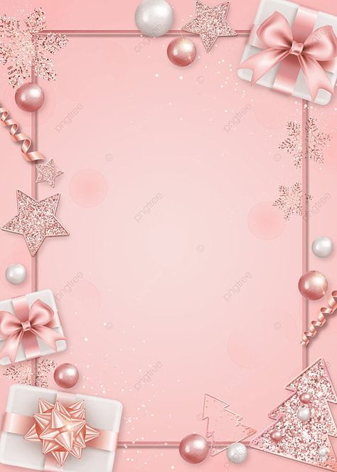 Christmas Rose Gold Star Gift Box Border Background Rose Gold Christmas Background, Christmas Design Background, Pink Christmas Template, Christmas Gift Wallpaper, Christmas Background Pink, Gift Card Design Ideas, Gold Star Wallpaper, Gift Box Template Free, Christmas Rose Gold