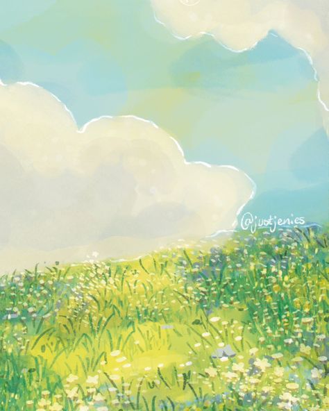 Pssst, there's a question for you in the 3rd photo 🫶 Here's my first shot at drawing a meadow! I don't often paint landscapes, but it's something I want to get better at. Drawing this was so much fun, and I'll definitely be doing more like this! 🌿🎨 Also, can you tell I watched Studio Ghibli movies when I drew this? 🥰 Digital art, made with @procreate ✨️ . . . #digitalart #digitalpainting #landscapepainting #impressionism #abstractlandscape Get Better At Drawing, Bedroom Mural, Bedroom Murals, Studio Ghibli Movies, Pretty Backgrounds, Studio Ghibli Art, Ghibli Art, Ghibli Movies, A Question