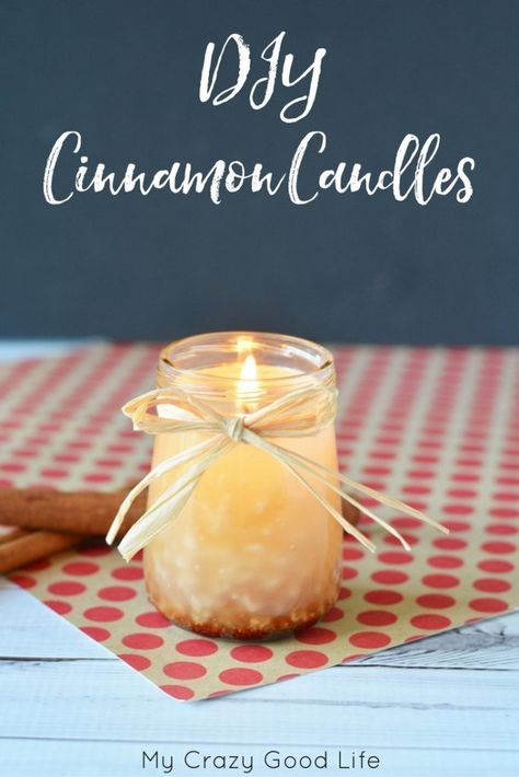 Making your own DIY cinnamon candles is easier than you might think! It's a relaxing and delightful DIY fall project that anyone will enjoy! Diy Fall Scented Candles, Diy Cinnamon Candle, Homemade Christmas Candles, Cinnamon Candles, Christmas Candle Jars, Diy Cinnamon, Peppermint Candles, Christmas Candles Diy, Cinnamon Candle