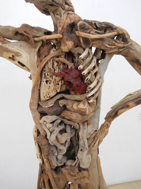 Anatomical Study, Driftwood Art Sculpture, Driftwood Sculptures, Driftwood Fish, Pottery Plant Pot, Driftwood Art Diy, Anatomy Sculpture, Human Sculpture, Driftwood Sculpture