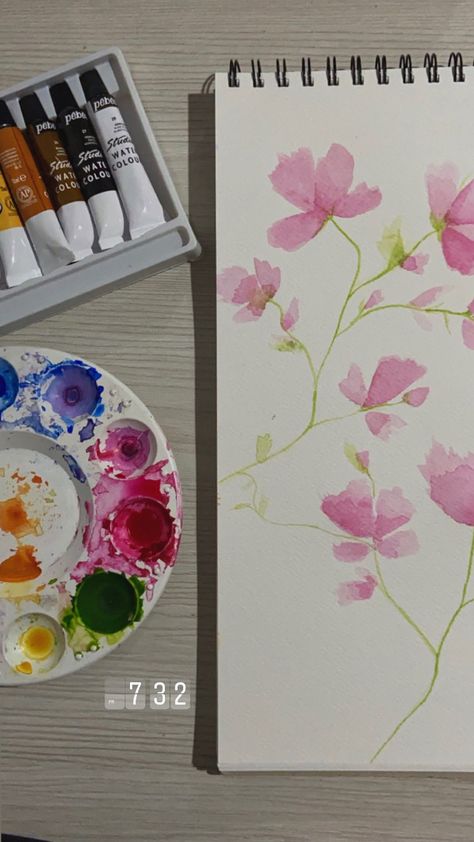 Watercolor flowers Instagram story Painting Aesthetic Instagram Story, Painting Ig Story, Painting Insta Story, Painting Instagram Story, Art Insta Story, Art Ig Story, Art Instagram Story, Insta Inspiration, Small Canvas Paintings