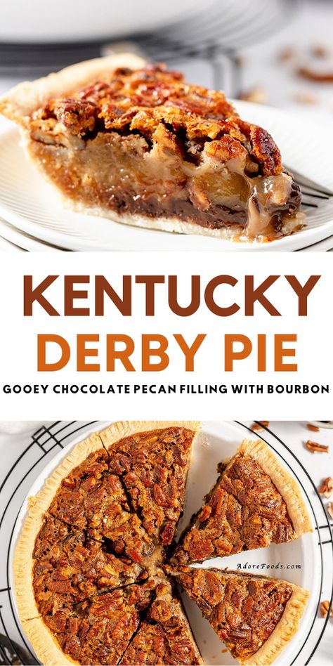 Kentucky Derby Desserts, Kentucky Derby Pie Recipe, Derby Pie Recipe, Kentucky Derby Food, Kentucky Derby Recipes, Derby Recipe, Chocolate Pecans, Kentucky Derby Pie, Derby Party Food