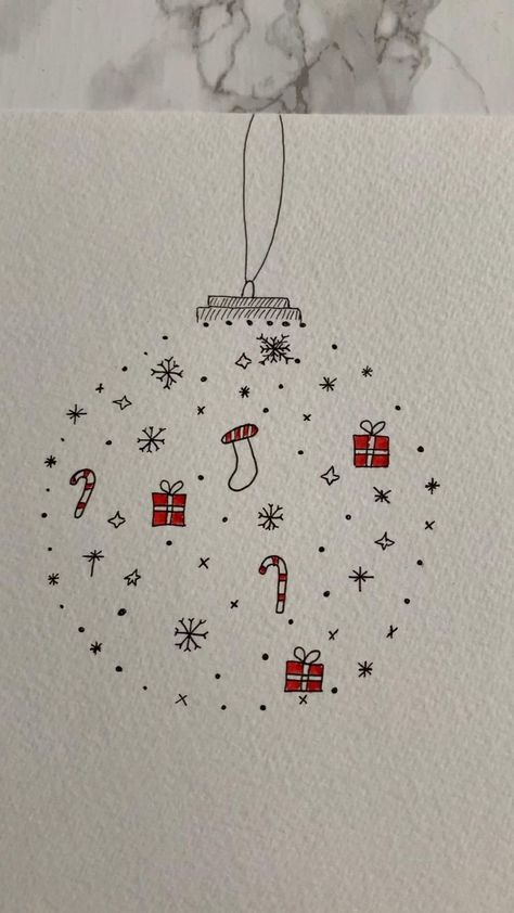 Happy Holidays Drawing, Happy Painting Weihnachten, Cute Christmas Things To Draw, Cute Christmas Cards Diy, Aesthetic Christmas Card Ideas, Cute Diy Christmas Cards, Crismas Drawings Ideas, Aesthetic Christmas Cards, Christmas Sketch Ideas