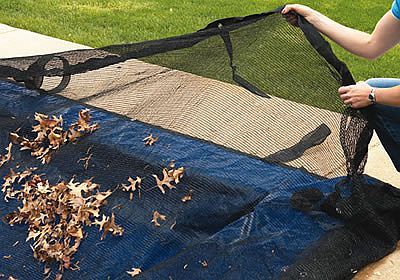 Leaf Nets For Above Ground Swimming Pools - Mighty Covers Inground Pool Covers, Rectangle Swimming Pools, Round Above Ground Pool, Winter Pool Covers, Rectangle Pool, Pool Covers, Pool Steps, Pool Care, Swimming Pool House