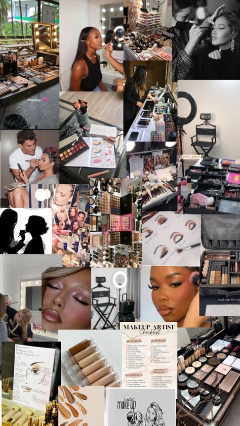 dream , goal , MA , makeup artist , makeup , job Makeup Artist Career, Makeup Job, Makeup Artist Studio, Esthetician Inspiration, Artist Collage, Makeup Artist Branding, Creative Snaps For Snapchat, Becoming A Makeup Artist, Makeup Artist Makeup