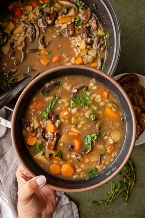 Vegan Barley Soup, Mushroom Barley Soup Recipe, Barley Recipes, Clean Nutrition, Barley Soup Recipe, Mushroom Barley, Mushroom Barley Soup, Vegan Crab, Barley Recipe