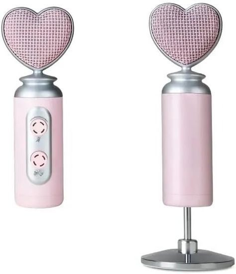 Amazon.com: Cute Pink Heart Shaped USB Microphone for PC Gaming Streaming Podcasting Twitch, YouTube, Discord, Recording : Musical Instruments Heart Shaped Microphone, Heart Microphone, Cute Microphone, Podcast Decor, Cute Wishlist, Pink Microphone, Pink Objects, Idol Oc, Vanilla Room