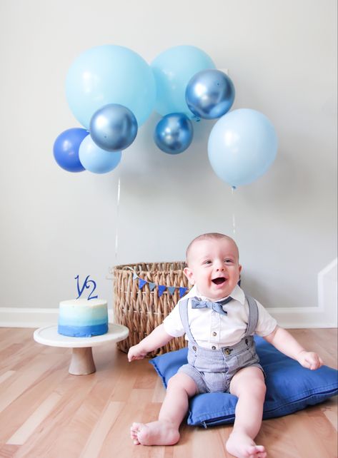 Baby 6 month half birthday baby boy 4 Months Birthday Ideas, 6 Months Shoot Ideas, 6 Months Photo Shoot Ideas, 6month Birthday Ideas, Six Month Birthday Photoshoot, 6 Month Baby Celebration Ideas, 6 Months Birthday Cake Boy, Cake For 6 Months Baby Boy, 6 Month Baby Cake Half Birthday Boy