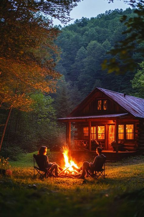 Reconnect with nature and each other in a cozy cabin nestled in the Smoky Mountains. Enjoy romantic nights by the fire, scenic hikes, and serene views, perfect for a couple's retreat. 🏞️🔥💑 #SmokyMountainsRomance #CouplesGetaway #NatureLovers Cozy Cabin Aesthetic Couple, Upstate New York Cabin, Honeymoon Cabin Romantic, Cabin Couple Aesthetic, Cozy Places Aesthetic, Romantic Campfire, Camp Couple, Cabin By The River, River Enchanted