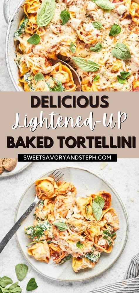 Healthy Baked Tortellini, Tortellini Dinner Recipes Healthy, Tortellini Vegetarian Recipes, Macro Friendly Tortellini Recipes, Healthy Cheese Tortellini Recipes, Easy Healthy Tortellini Recipes, Shrimp Tortellini Recipes Healthy, Macro Friendly Tortellini, Tortellini Healthy Recipes