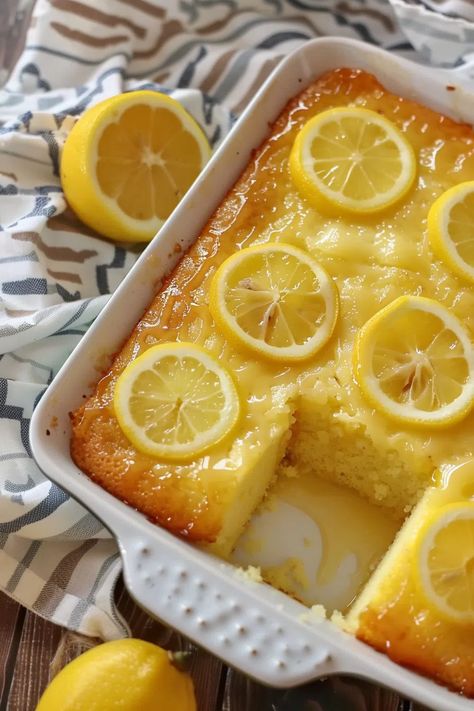 Lemon Cake to Die For Paula Deen Lemon Cake, Coke With Lemon, Lemon Cloud Cake, Lemon Glaze For Cake, Lemon Cake To Die For, Lemon Recipes Dessert, Lemon Desserts Recipes, Lemon Cake Mix Recipes, Lemon Cake Recipes