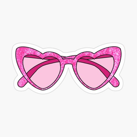 Get my art printed on awesome products. Support me at Redbubble #RBandME: https://www.redbubble.com/i/sticker/Sparkly-glasses-by-maddycd610/103019706.EJUG5?asc=u Lente Barbie, Love Journal Stickers, Barbie Stickers Printable, Barbie Glasses, Barbie Cookies, Diy Cake Topper Printable, Barbie Stickers, Barbie Png, Barbie Decorations