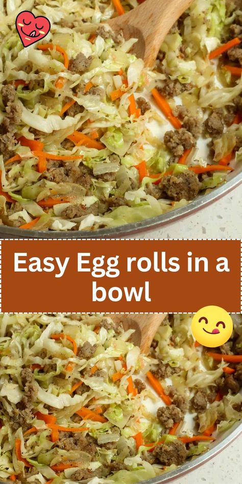 Egg Rolls In A Bowl, Easy Egg Roll, Egg Roll Bowl, High Protein Dishes, Pork Egg Rolls, Low Carb Pork, Eggroll In A Bowl, Egg Roll In A Bowl, Egg Roll Recipes