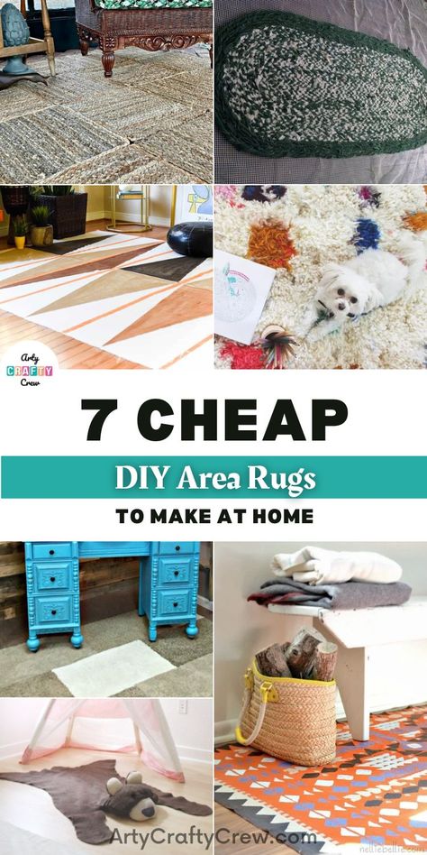 7 Cheap DIY Area Rugs To Make At Home Diy Area Rug, Cheap Large Rugs, Rug Hacks, Inexpensive Area Rugs, Diy Comforter, Rugs To Make, Area Rugs Cheap, Area Rugs Diy, Inexpensive Rugs