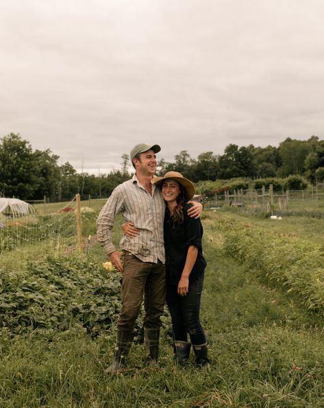 Modern Farmers: Trading City Life for Country Living in Upstate New York | Here Modern Farmer Outfit Men, British Farmer Aesthetic, Homestead Couple Aesthetic, Farm Life Aesthetic Couple, Farming Aesthetic Country Living, Farming Photoshoot, Farmers Aesthetic, Farm Work Outfit, Country Living Aesthetic