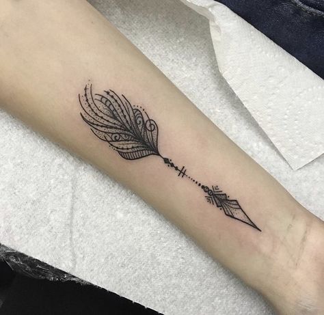 Arrow Spine Tattoo, Saggitarius Tattoo Unique, Feather Arrow Tattoo, Meaning Of Arrow Tattoo, Feather Arrow, Meaning Tattoos, Matching Tats, Sketch Style Tattoos, Sagittarius Tattoo