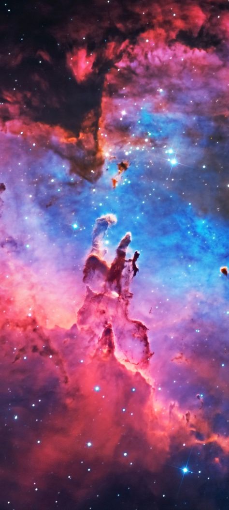 M-16 Eagle Nebula Pillars of Creation by Bray Falls Cropped mobile wallpaper 1080x2400 Nebula Pillars Of Creation, Pillars Of Creation Tattoo, Pillars Of Creation Wallpaper, Landscaping Drawing, Hubble Photos, Nebula Tattoo, Pillars Of Creation, Eagle Nebula, Beautiful Universe