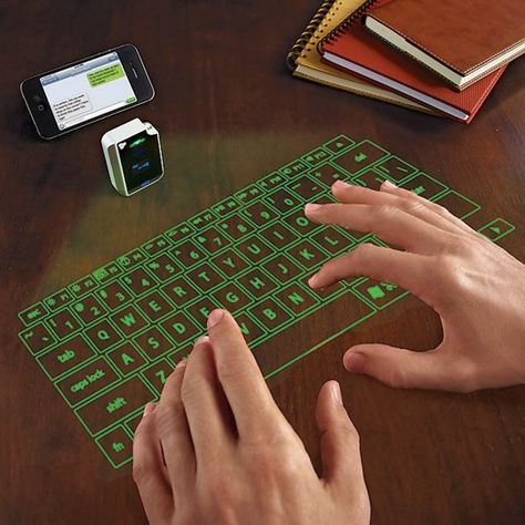 Cool Gifts & Gadgets for the Tech Lover on Your Christmas List - The Laser Virtual Keyboard Inventions Sympas, Laser Keyboard, Nouveaux Gadgets, Virtual Keyboard, Teknologi Gadget, Technology Projects, Accessoires Iphone, Internet Of Things, Future Tech