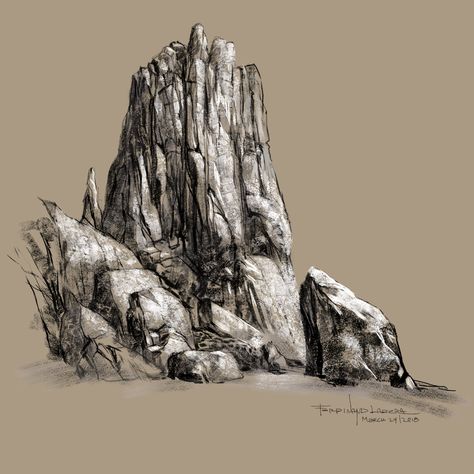 Rock Pencil Drawing, Rock Mountain Drawing, Rock Formations Drawing, Rock Face Drawing, Cliff Drawing Reference, Rock Texture Drawing, Cliff Sketch, Cave Sketch, Rocks Tattoo