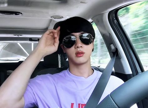 KIM SEOKJIN BTS Jin Driving Car, Jin Bday, Famous Dialogues, Jin Gif, Driving Car, Bts Facts, Korean Birthday, Celebrity Design, Jin Bts