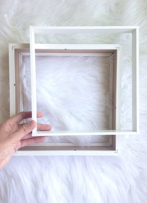 IKEA Ribba Frame Makeover - Six Clever Sisters Ikea Shadow Box Ideas, Ikea Picture Frame Hack, Ikea Sannahed Frame Ideas, Ikea Frames Ideas, Ribba Frame Ideas, Ribba Ikea Ideas, 3d Frame Ideas, Ikea Frame Hack, Deep Frame Ideas