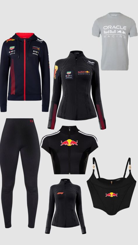 #redbull #redbullmerch #outfitinspo Race Outfit, Race Day Outfits, Diy Fashion Clothing, Training Clothes, Red Bull Racing, Women's Costumes, Halloween Costumes Women, Fashion Help, Dream Clothes