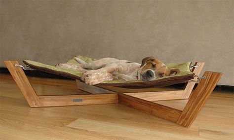 Lazy Dog Hammock Sling Bed Luxury Pet Furniture, Wood Dog Bed, Dog Hammock, Pet Hammock, Diy Dog Bed, Cat Hammock, Wood Dog, Stuffed Animal Storage, Dog Furniture