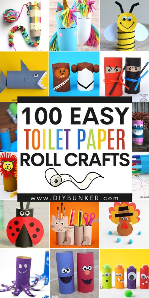 Easy Toilet Paper Roll Crafts, Paper Roll Crafts For Kids, Toilet Paper Roll Diy, Paper Roll Crafts Diy, Paper Towel Crafts, Kids Toilet, Toilet Roll Craft, Red Ted Art, Toilet Paper Tube