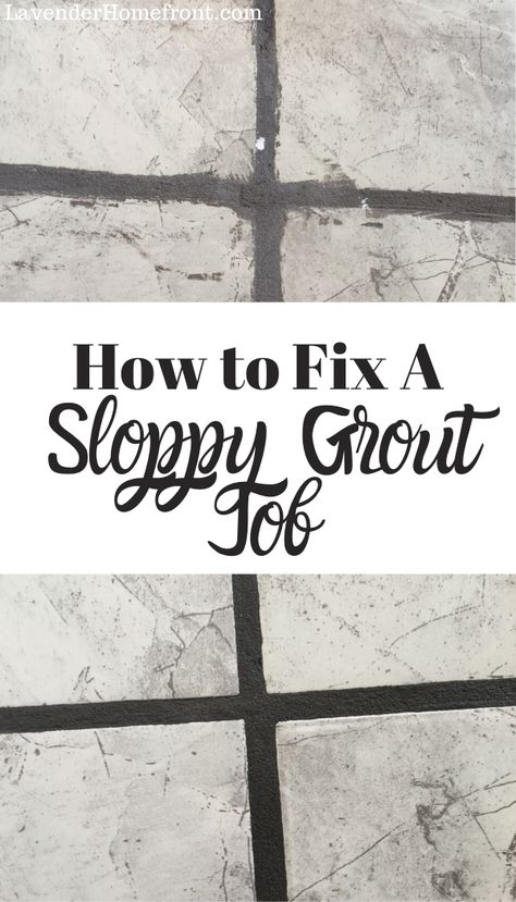 Learn my non-toxic method for fixing a sloppy grout job. Whether you did it yourself, or hired out, fixing it is simple and frugal. #DIYhomeimprovement #nontoxic #homerepair #selfsufficient How To Fix Grout Bathroom, Easy Grout, Grout Renew, Diy Grout, Shower Grout, Grout Paint, Grout Repair, Bathroom Grout, Floor Grout