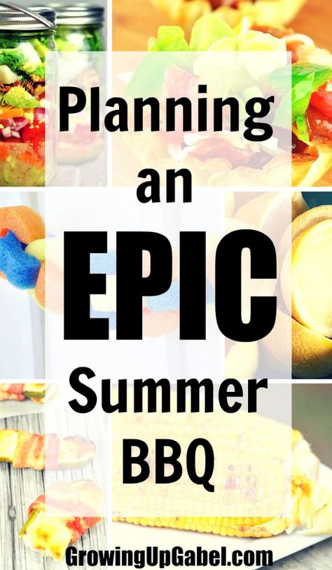 Plan an epic summer BBQ with these summer BBQ ideas! From BBQ invitations to party decorations to a BBQ menu to rule them all -  find everything you need to plan a party the neighbors will talk about for years! Summer Bbq Ideas, Birthday Barbecue, Family Cookout, Backyard Bbq Wedding, Bbq Party Food, Cookout Party, Barbeque Party, Menu Recipes, Bbq Menu