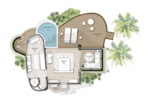 Resort Villa Interior Design, Villa Resort Design Plan, Resort Villa Plan, Resort Villa Design, Bali Resort Villa, Bungalow Resorts, Resort Design Plan, Under Canvas, Resort Plan