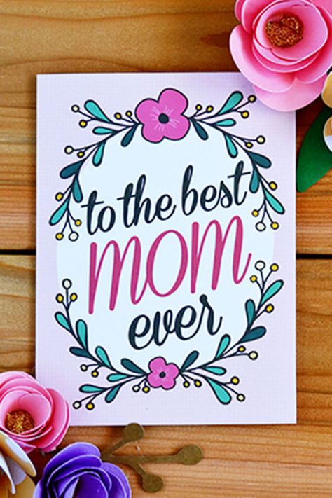 To the Best Mom Ever: Perfect for the mom who loves pink, this pretty and colorful option stands out from the rest. Get the printable at Minted Strawberry. Click through to find more free printable Mother's Day cards. Mothers Day Cards Printable, Free Mothers Day Cards, Mom Inspo, Diy Mother's Day Crafts, Mother's Day Printables, Mother's Day Gift Card, Birthday Card Drawing, Diy Gifts For Mom, Free Printable Cards