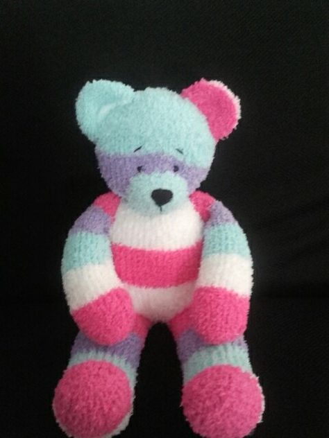 Sock teddy bear. Sock Teddy Bear, Sock Teddy, Sock Animals Diy, Sock Monkey Pattern, Diy Sock Toys, Sock Animals Patterns, Sock Doll, Sock Dolls, Crochet Teddy Bear Pattern